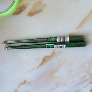 Vintage Robert Alan 12" Candles Dark Green 2 pc.